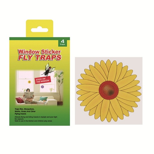 [NRTG025] TRAMPA PARA MOSCAS FLORECITAS ADORNO 9.4 X 9.4 CMS 4 UNIDADES