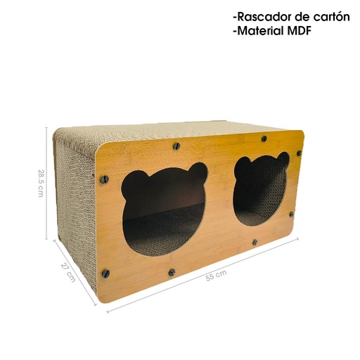 [2024-12434] RASCADOR CASA OSITO DOBLE PARA GATO 