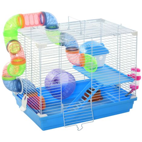 [930B] JAULA PARA HAMSTER DE TUBO DOS NIVELES