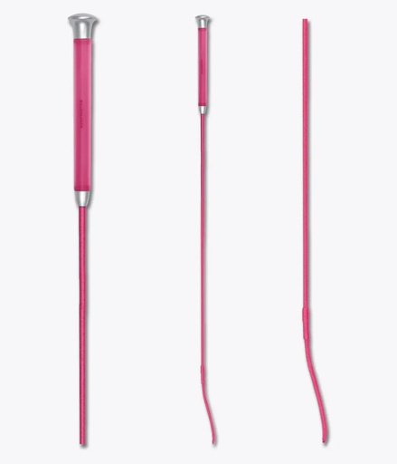 [1401031-120] FUSTA/FUETE CON MANGO DE GEL 120CM ROSA