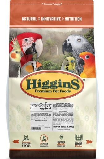 ALIMENTO PARA AVES HIGGINS PROTEIN EGG FOOD 20 LIBRAS