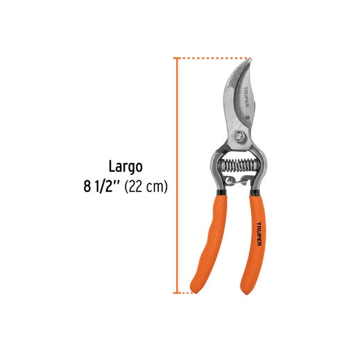 [18460] TIJERA FORJADA MANUAL PARA PODA 8" TRUPER PARA JARDINERIA