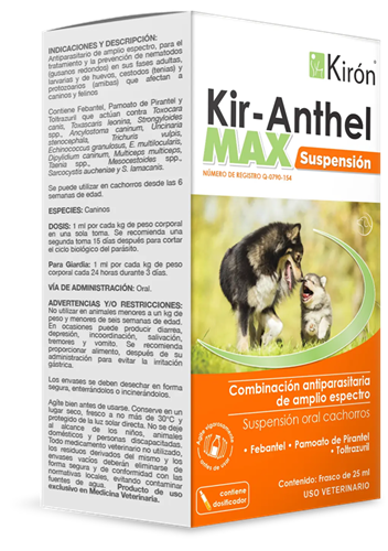 [LKM-123] DESPARASITANTE PARA PERRO KIR-ANTHEL MAX SUSPENSION 25ML