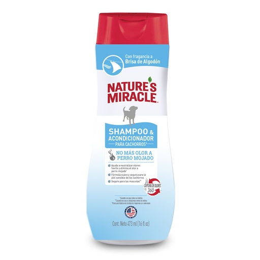 [98511] NATURAL MIRACLE SHAMPOO Y ACONDICIONADOR PARA CACHORRO x 16 ONZ