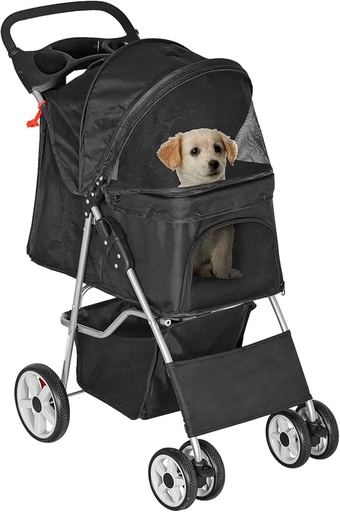 [2025-0650] CARRUAJE PARA PERRO CAPSULA NEGRO/GRIS