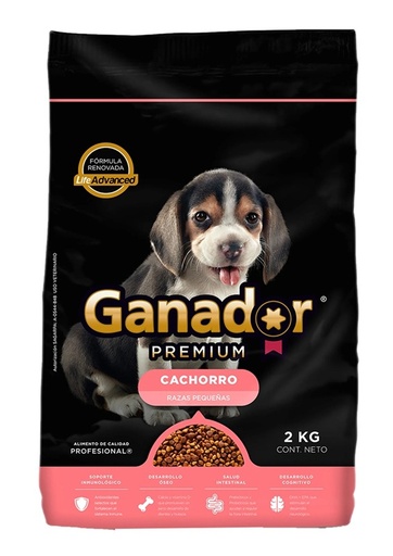 CONCENTRADO PARA PERRO GANADOR CACHORRO RAZA PEQUEÑA