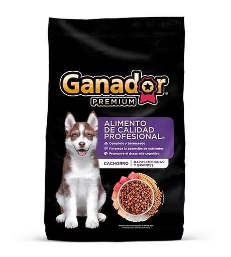 CONCENTRADO PARA PERRO GANADOR CACHORRO MEDIANA/ GRANDE