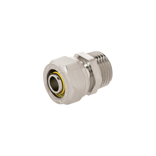 [45935] ACOPLE CONECTOR ROSCA MACHO TUBERIA SEMIFLEXIBLE MULTICAPA PE-AL-PE 3/8 A 1/2