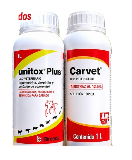 [1CAR5021INI502] COMBO DE CARVET AMITRAZ + UNITOX x 2 LITROS