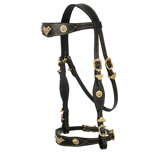 [04335066411] CABEZADA PORTUGUESA HH ECO HEBILLA CORTEZIA CON RIENDAS :NEGRO/CROMADO :FULL