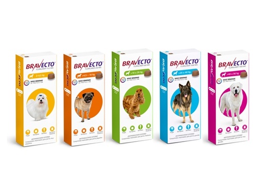 TABLETA MASTICABLE ANTIPULGAS PARA PERRO BRAVECTO 12 SEMANAS