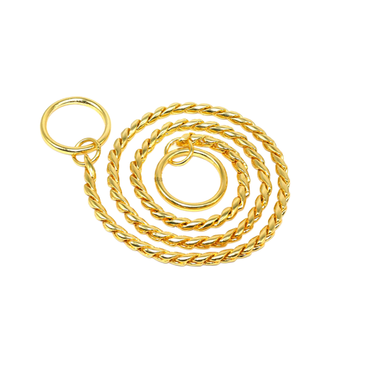 CADENA SNAKE CHOCK DORADA PARA PERRO 