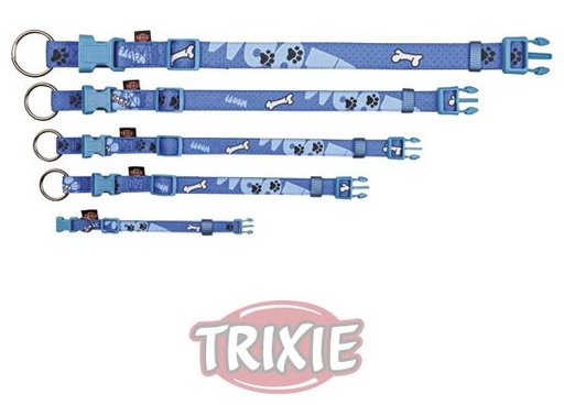 [15220] COLLAR MODERN ART WOOF TRIXIE S-M AZUL