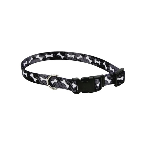 COLLAR PET ATTIRE NEGRO HUESO BLANCO