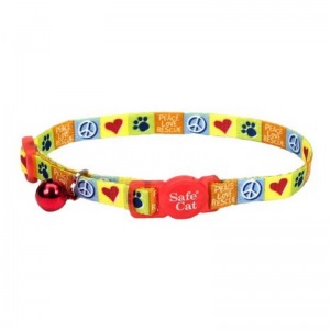 [6781RES] COLLAR PARA GATO SAFE AMARILLO PAZ Y AMOR