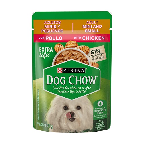 [D0231] DOG CHOW ALIMENTO HUMEDO ADULTO RAZA PEQUEÑA CARNE POUCH 100 GRS