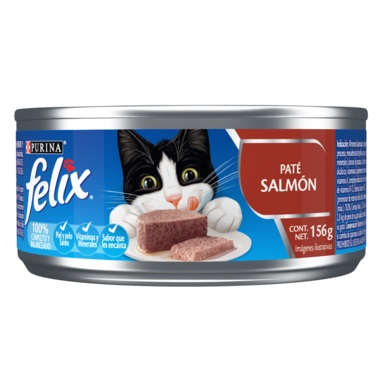 [G0482] ALIMENTO HUMEDO PARA GATO LATA FELIX PATE DE SALMON 156 GR