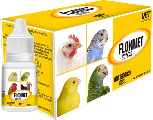 [VET060101] FLOXIVET ANTIBIOTICO PARA AVES GOTERO 10 ML