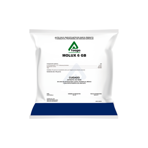 CEBO PARA CARACOLES Y BABOSAS MOLUX 6 GB 400 GR