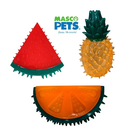 [MP1-5-10190] JUGUETE FRUTAS CON PITO 12.5 CM MASCOPETS